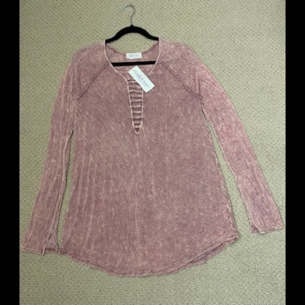 Woman Blouse Peach Color Long Sleeve